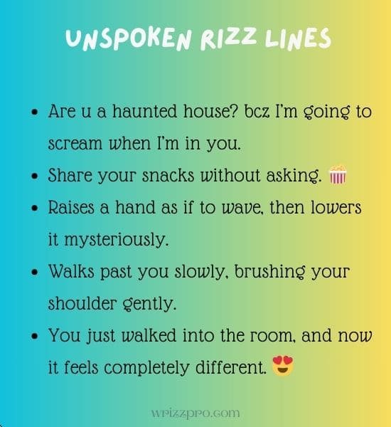 Unspoken Rizz Lines